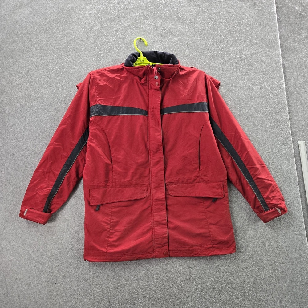 LL Bean Women Jacket L Red Nylon Winter Ski Rain